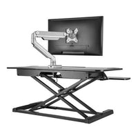 Amer Mounts EZRISER36 37.4" Wide DeskTop Sit Stand Adj Hgt Riser w Keyboard Tray