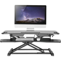 Amer Mounts EZRISER36 37.4" Wide DeskTop Sit Stand Adj Hgt Riser w Keyboard Tray