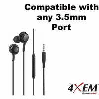 4XEM 4XSAMEARAKGB AKG Earphones Mic Inline Y Split Volume Control 3.5mm Black