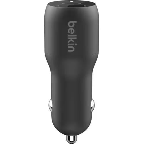 Belkin CCB004BTBK BoostCharge Dual Car Plug In USB-A/C Charger with PPS Black