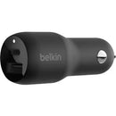 Belkin CCB004BTBK BoostCharge Dual Car Plug In USB-A/C Charger with PPS Black