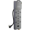 Belkin BE112234-08 8Ft Corded 12 Outlets Surge Power RJ45 RJ11 Coax Protect Gray