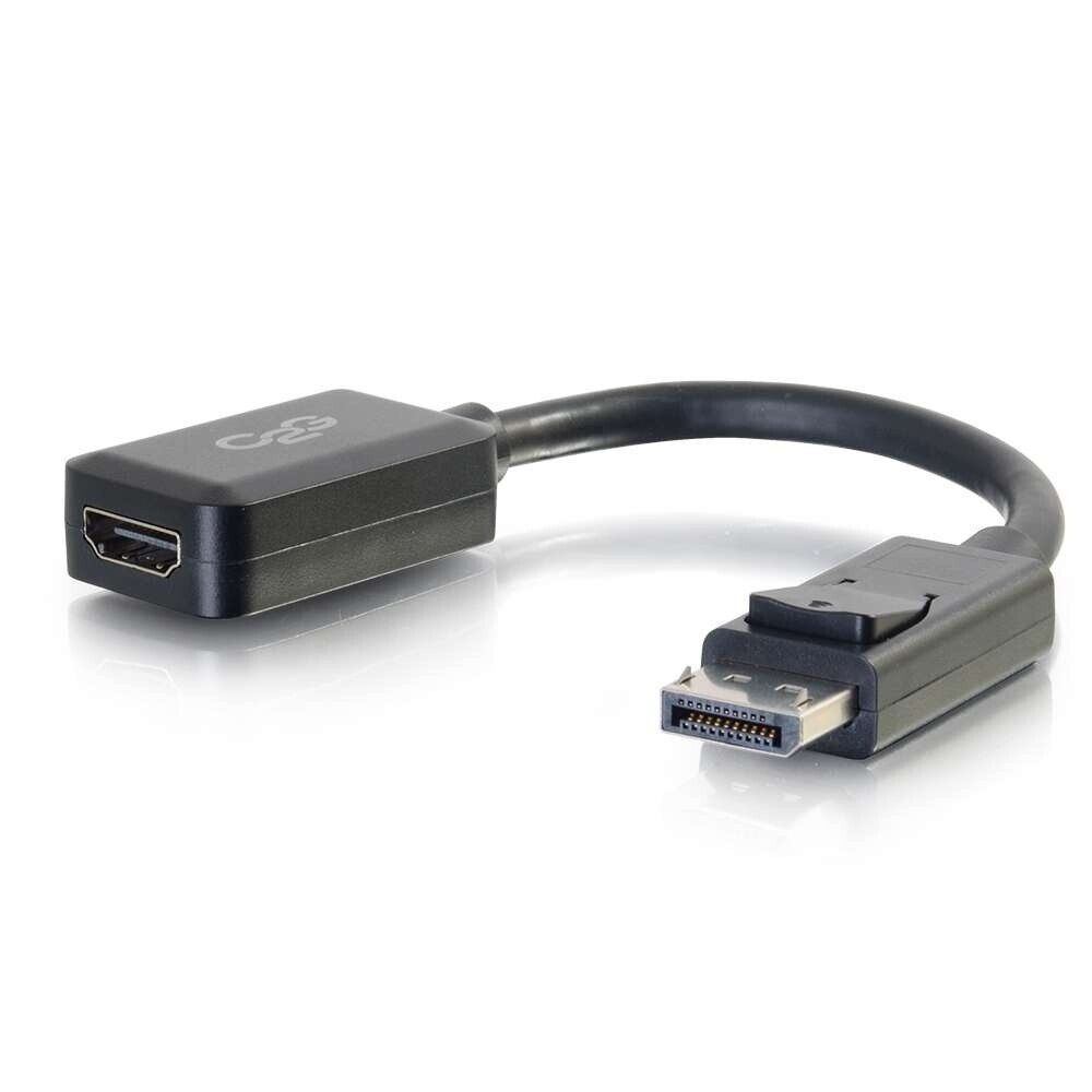 C2G 54322 8" DisplayPort 1.2 Male to HDMI 2.0 Female Adapter Converter Black