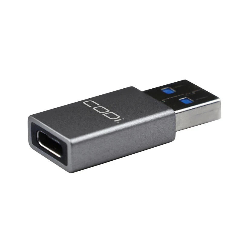 Codi ADP-AC10 USB-A to USB-C Adapter w/ 10Gbps Data Transfer Speed Gray Silver