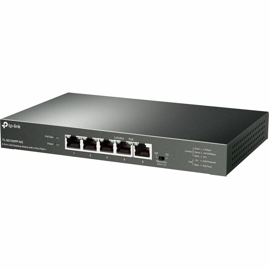 TP-Link TL-SG105PP-M2 5-Port 2.5G Desktop Switch with 4-Port PoE++ 5.0 Ports