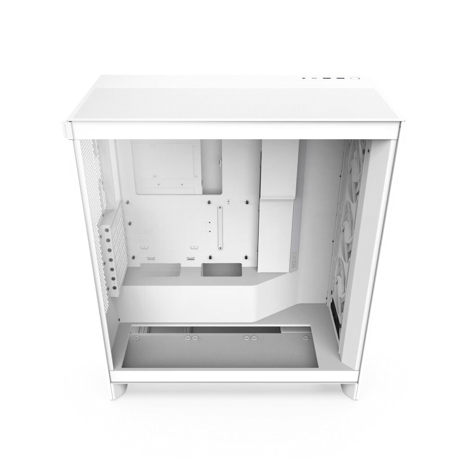 NZXT CM-H72FW-R1 H7 Flow RGB Fan Mid Tower ATX Airflow PC Case Steel Glass White