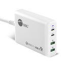 SIIG AC-PW1P11-S1 100W Dual USB-C PD Quick Charger 3.0 Combo Power Charger White