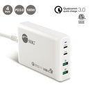 SIIG AC-PW1P11-S1 100W Dual USB-C PD Quick Charger 3.0 Combo Power Charger White