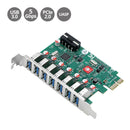 SIIG JU-P70211-S1 7 Port USB 3.0 Type A 5 Gbps PCIe 2.0 Expansion Card w Molex