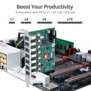 SIIG JU-P70211-S1 7 Port USB 3.0 Type A 5 Gbps PCIe 2.0 Expansion Card w Molex