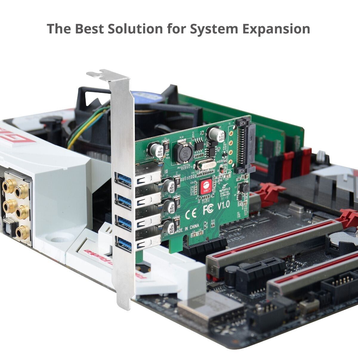 SIIG JU-P40A11-S1 4 Port USB 3.0 Type A 5Gbps Low Profile PCIe Expansion Card