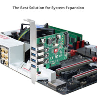 SIIG JU-P40A11-S1 4 Port USB 3.0 Type A 5Gbps Low Profile PCIe Expansion Card