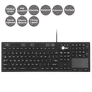 SIIG JK-US0W11-S1 Ind Medical Washable Dustproof 110-Key USB Keyboard w Touchpad