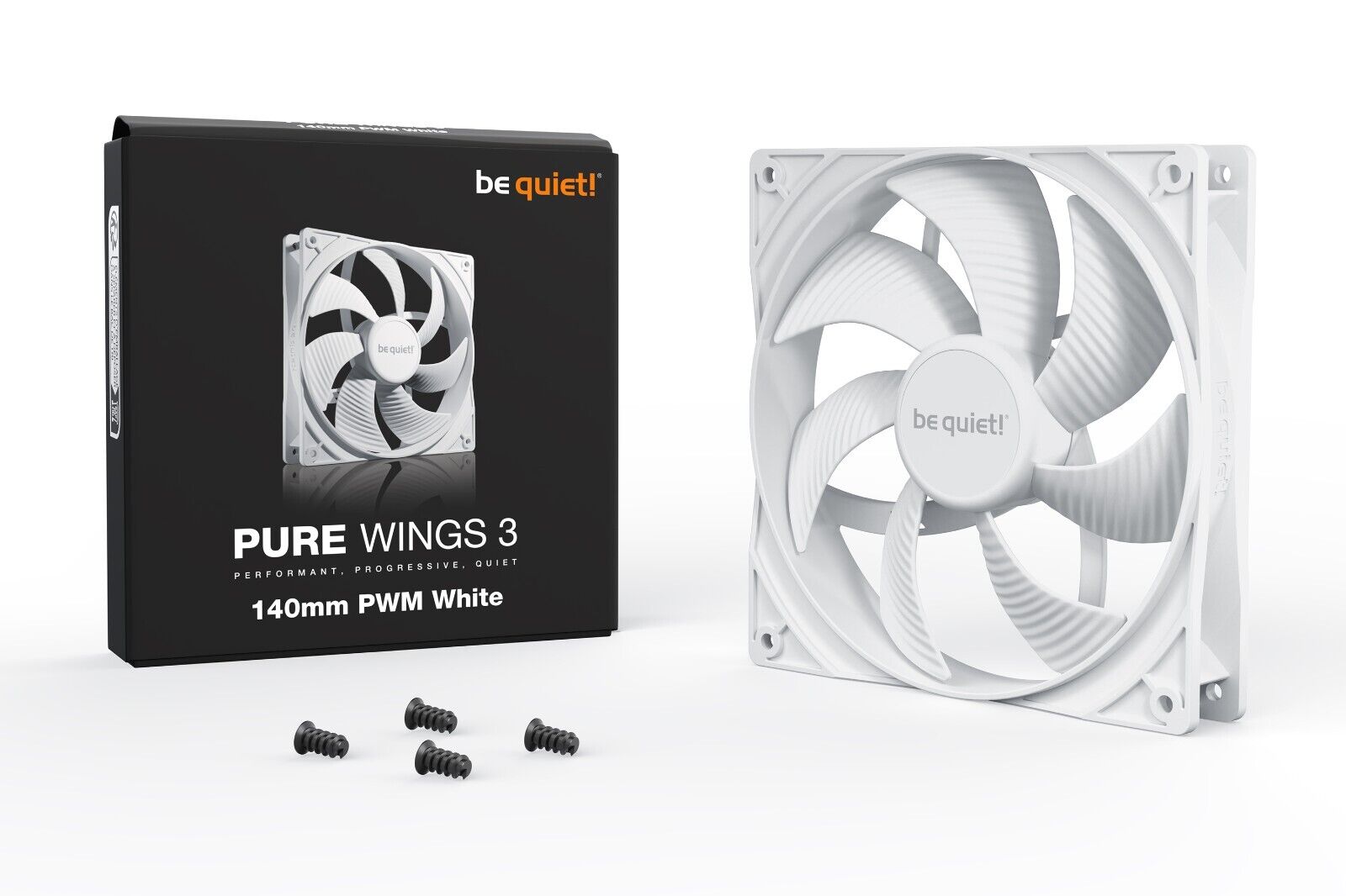 be quiet! BL112 PURE-WINGS-3 140mm PWM 4-Pole Motor FAN Rifle Bearing White