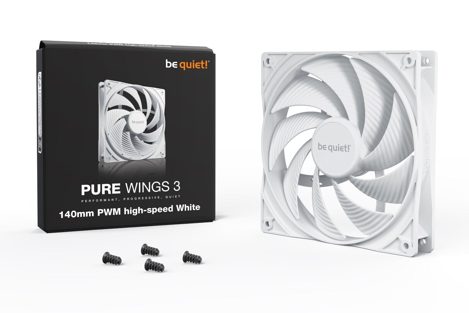 be quiet! BL113 PURE-WINGS-3 140mm PWM High Speed 4-Pole Fan Rifle Bearing White