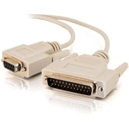 Epson CEPS-003 6' Serial/Null Modem Cable, DB9F-DB25M, Cool White