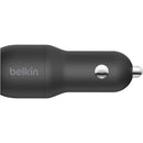 Belkin CCD001bt1MBK BoostCharge Dual USB-A 24W Car Charger w Cable Black