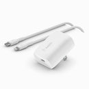 Belkin WCA006dq1MWH-B5 BoostCharge USB-C 20W Wall Charger w Cable Included White