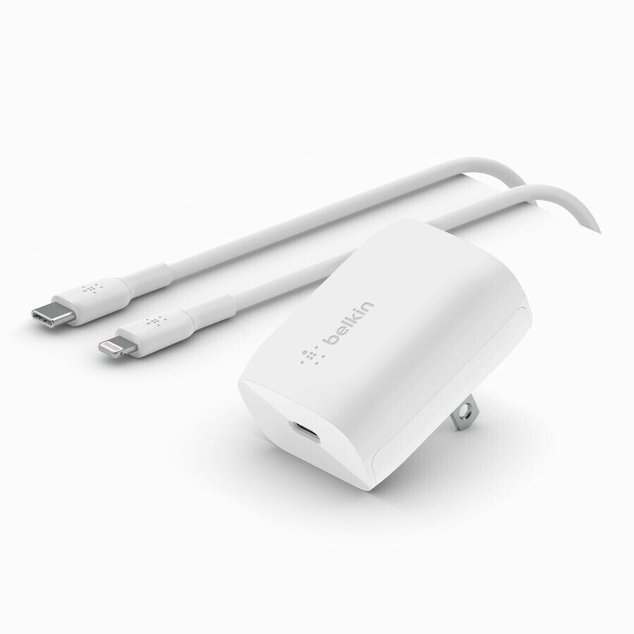 Belkin WCA006dq1MWH-B5 BoostCharge USB-C 20W Wall Charger w Cable Included White