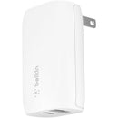Belkin WCB007dqWH BoostCharge Portable Dual USB-C/A 12W Wall Fast Charger White