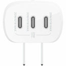 Belkin WCC002DQWH BoostCharge Portable Triple USB-C 67W Wall Fast Charger White