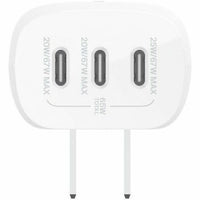 Belkin WCC002DQWH BoostCharge Portable Triple USB-C 67W Wall Fast Charger White
