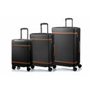 CHAMPS S1033-BLACK Vintage 3-Pc Hardside Luggage Set TSA Lock 360-Wheel Black