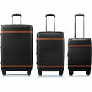 CHAMPS S1033-BLACK Vintage 3-Pc Hardside Luggage Set TSA Lock 360-Wheel Black