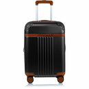 CHAMPS S1016C-BLACK Vintage Hardside Carry-On TSA Lock 360-Wheel USB Port Black