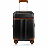 CHAMPS S1016C-BLACK Vintage Hardside Carry-On TSA Lock 360-Wheel USB Port Black