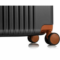 CHAMPS S1016C-BLACK Vintage Hardside Carry-On TSA Lock 360-Wheel USB Port Black