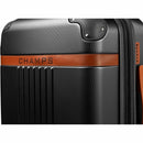 CHAMPS S1016C-BLACK Vintage Hardside Carry-On TSA Lock 360-Wheel USB Port Black