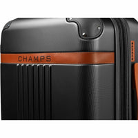 CHAMPS S1016C-BLACK Vintage Hardside Carry-On TSA Lock 360-Wheel USB Port Black