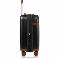 CHAMPS S1016C-BLACK Vintage Hardside Carry-On TSA Lock 360-Wheel USB Port Black