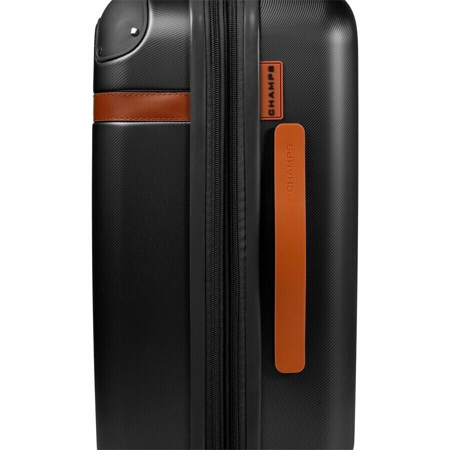 CHAMPS S1016C-BLACK Vintage Hardside Carry-On TSA Lock 360-Wheel USB Port Black