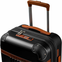 CHAMPS S1016C-BLACK Vintage Hardside Carry-On TSA Lock 360-Wheel USB Port Black