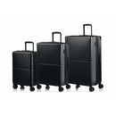 CHAMPS S1034-BLACK Earth 3-Pc Hardside Luggage Set TSA Lock 360-Wheel Black