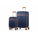 CHAMPS S1016-NAVY Vintage 2-Pc Hardside Luggage Set TSA Lock 360-Wheel Navy Blue
