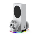 DOBE TYX-3612 WHITE XBOX SERIES S Console Grip Charging Stand w Ambient Lighting