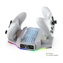 DOBE TYX-3612 WHITE XBOX SERIES S Console Grip Charging Stand w Ambient Lighting