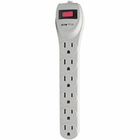 Eaton TLP602 6-Outlet Home Surge Protector Strip w 2Ft Cord 180 Joules LED White