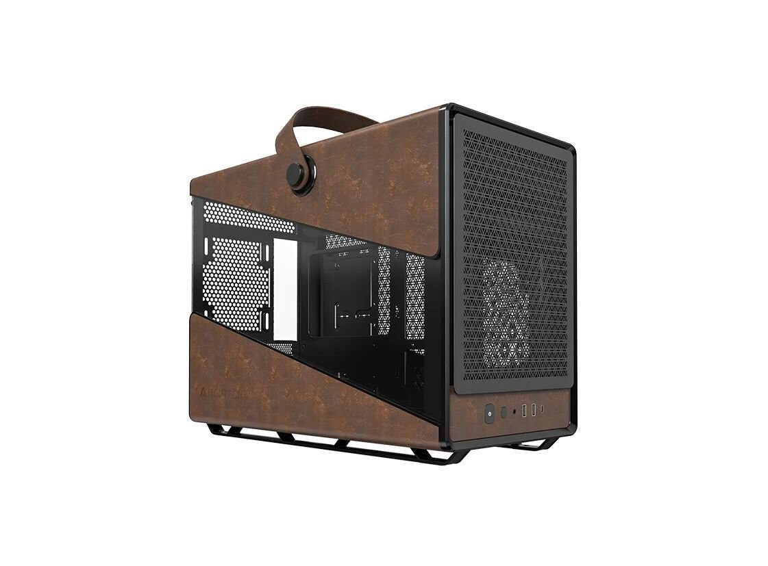Montech HERITAGE-B Heritage Micro ATX Mini-ITX Tempered Glass/Leather Finish Cas