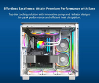 Montech HYPERFLOW ARGB 240 WHITE Liquid CPU Cooler, AIO Water Cooler, Intel AMD