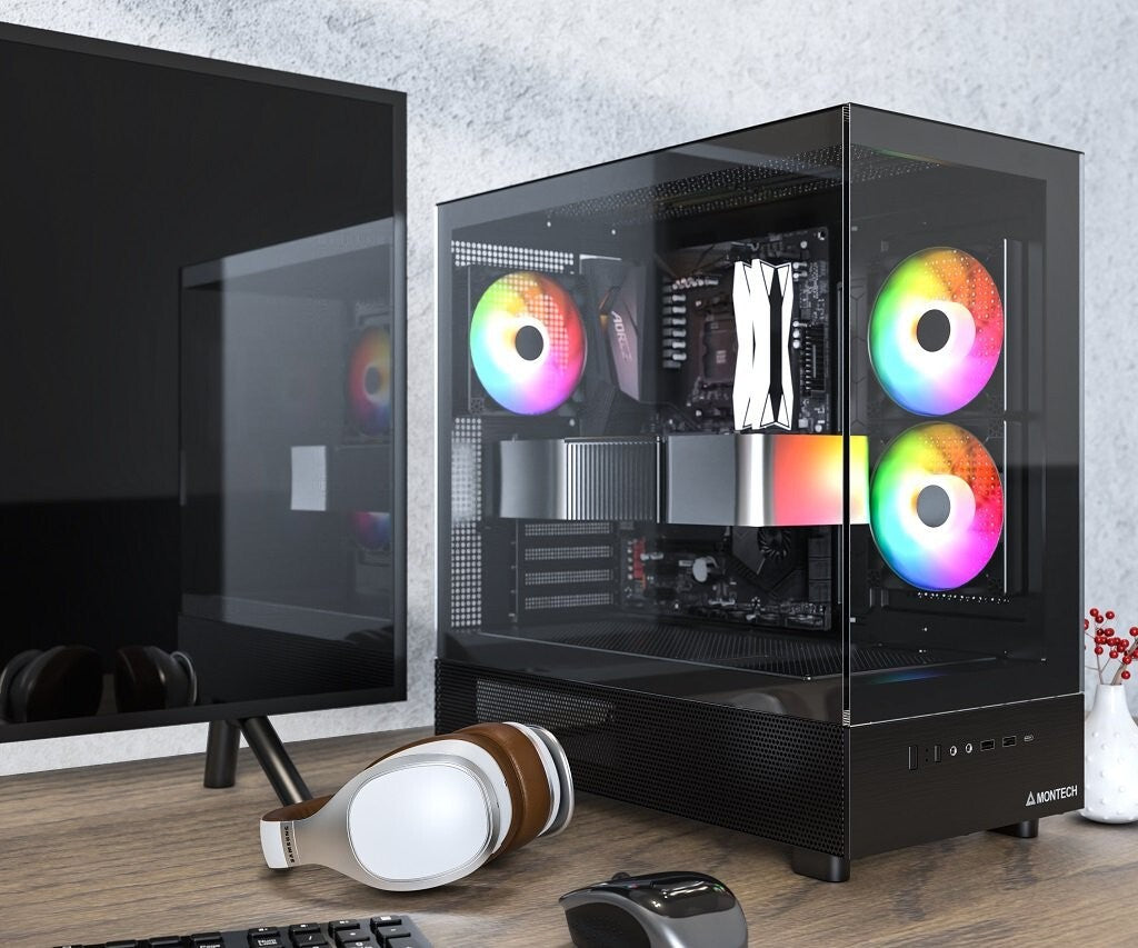 Montech XR-B XR ATX Mid-Tower PC Gaming Case 3 x 120mm ARGB PWM Fans Pre-Install