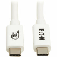 Eaton U521-1P0M-WH20G 6.6Ft USB4 20Gbps M/M 4K 240W PD Charging Cable White