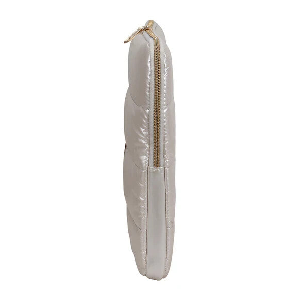 Sandy Lisa SLCPT-SLWT-15 16" Cape Town Notebook Sleeve Puffy Bag White Chrome