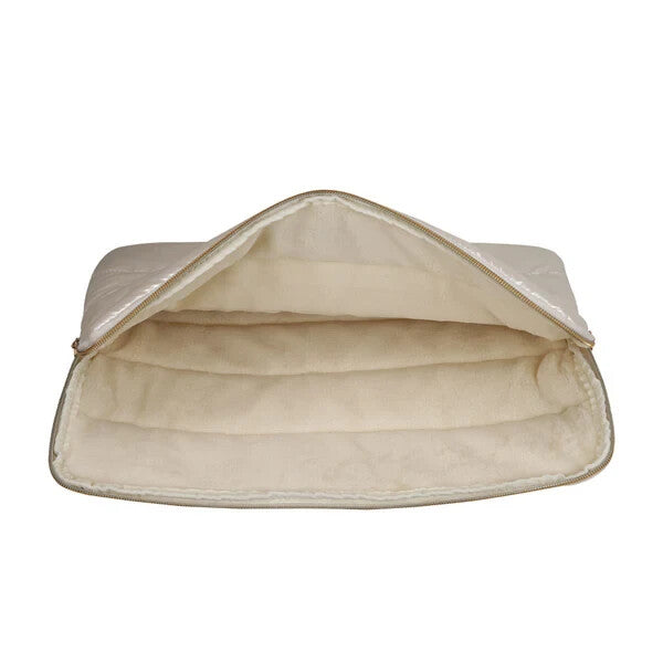 Sandy Lisa SLCPT-SLWT-15 16" Cape Town Notebook Sleeve Puffy Bag White Chrome
