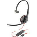 Poly 8M3Y3A6#ABA Blackwire 3210 Mono USB-C Wired Headset Flexible Boom Mic