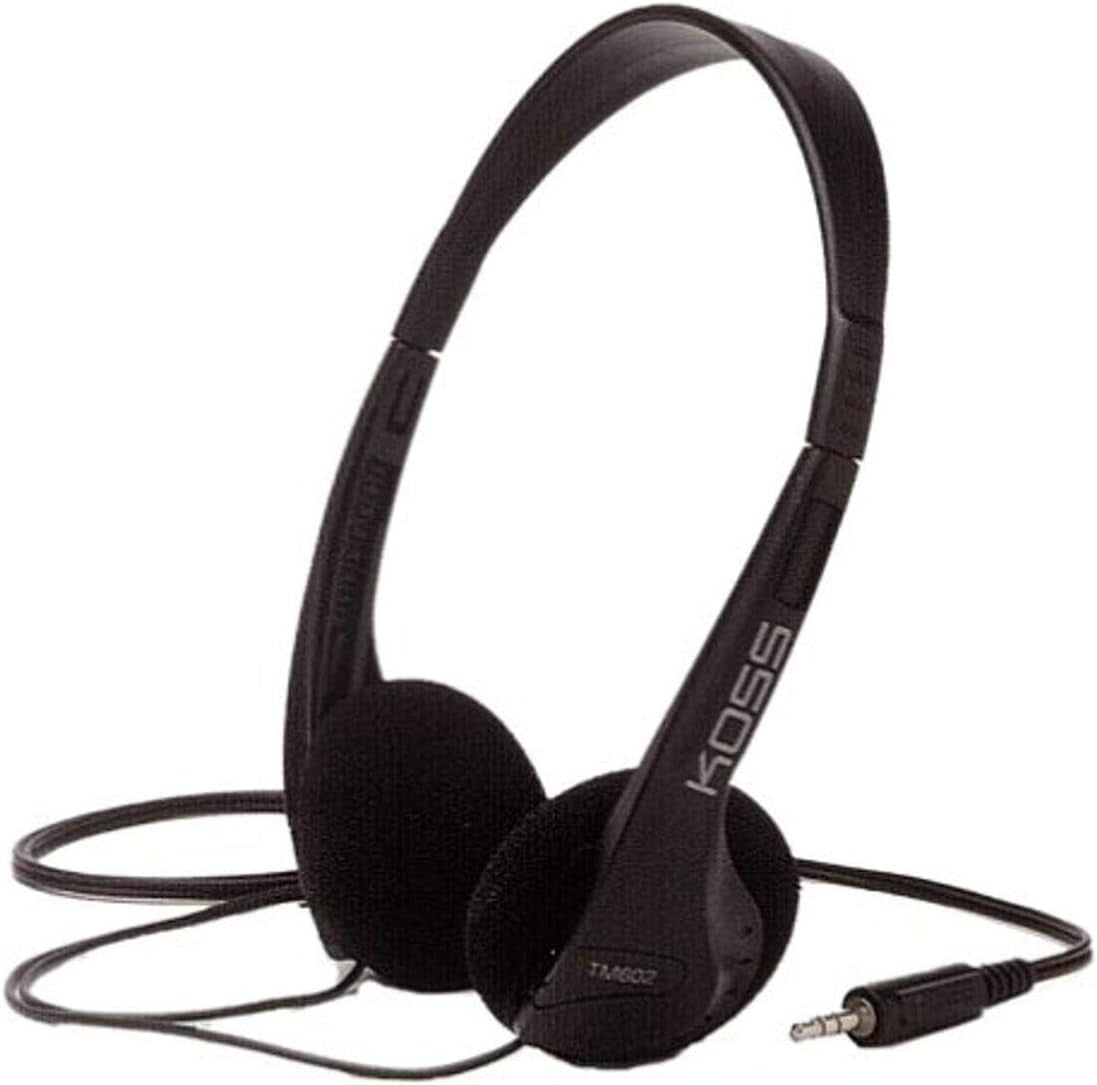 KOSS 192831 TM602 4Ft Stereo Over the Head Headphones 3.5mm Wired Black