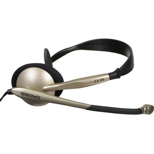 KOSS 195372 CS95 4Ft Communication Mono Headset Boom Mic 3.5mm Wired Black